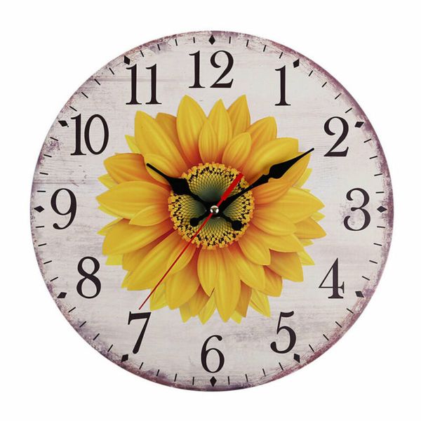 

wall clock kitchen school office home shabby floral chic decor quartz 30cm home deco