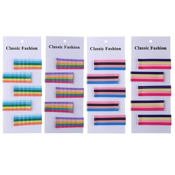 

40/50pcs hair clip wave flat curved hairpin undulate flattening pinkycolor headwear metal barrette women girls bobby pin, Golden;white