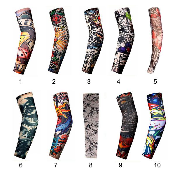 

anti-sunshine fashion men and women tattoo arm leg sleeves high elastic nylon halloween party dance party tattoo sleeve