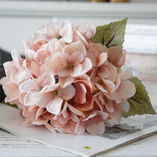

artificial hydrangea flower fake silk single real touch hydrangeas for wedding centerpieces home party decorative flowers