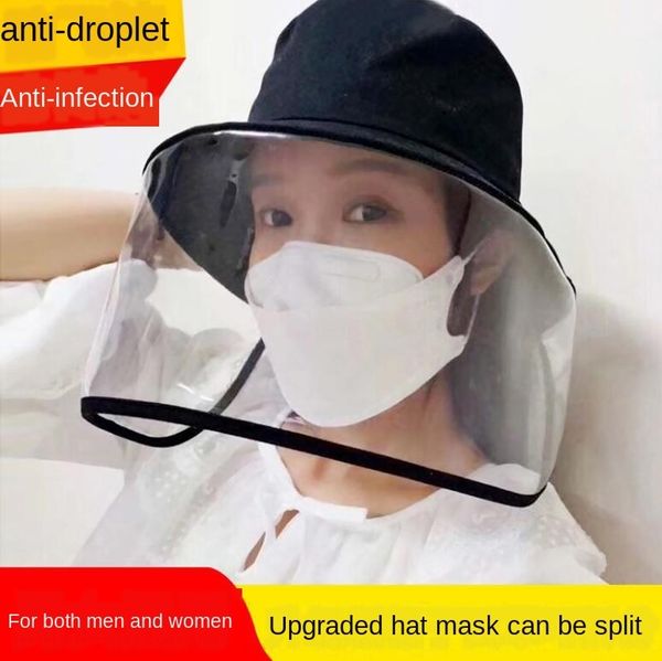 

anti-droplet transparent cap back cover sunscreen bucket hat back cap dust sunscreen hat, Blue;gray