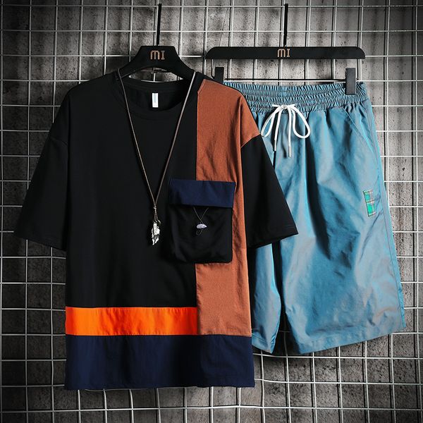 

новые высокого качества joiningt-рубашки мужские костюмы с коротким рукавом shirtshirts running tops + мужчины повседневный шорты trend кост, Gray