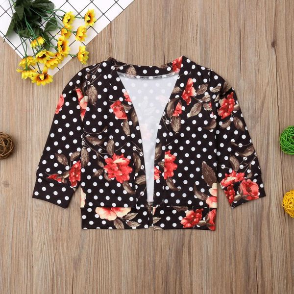 

новая мода симпатичные tops малышей kid baby girl boho цветок кардиган цветочные польки пальто с длинным рукавом пальто, Blue;gray