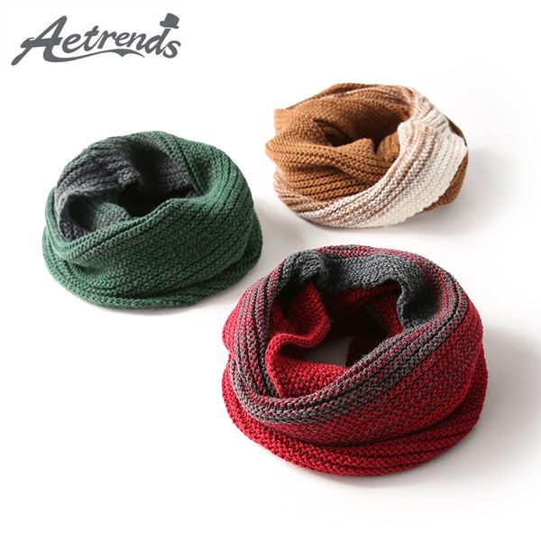 

aetrends] 2019 new gradient patchwork colors wool scarf ring scarves women winter fashion bufanda mujer z-6822