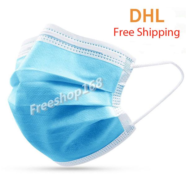 

новый dhl 50 одноразовые маски для лица респиратор три слоя капель пыли доказательство респиратор спрей ткань защитить ваше здоровье бесплат