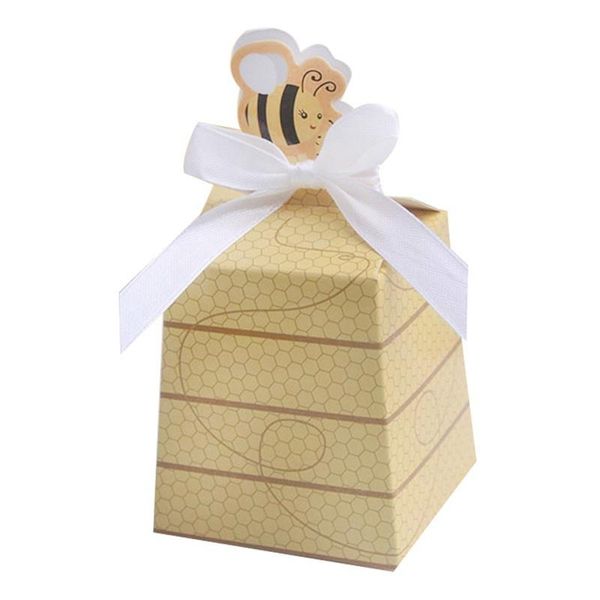 

10pcs wedding honey candy box with ribbons birthday shower party candy boxes