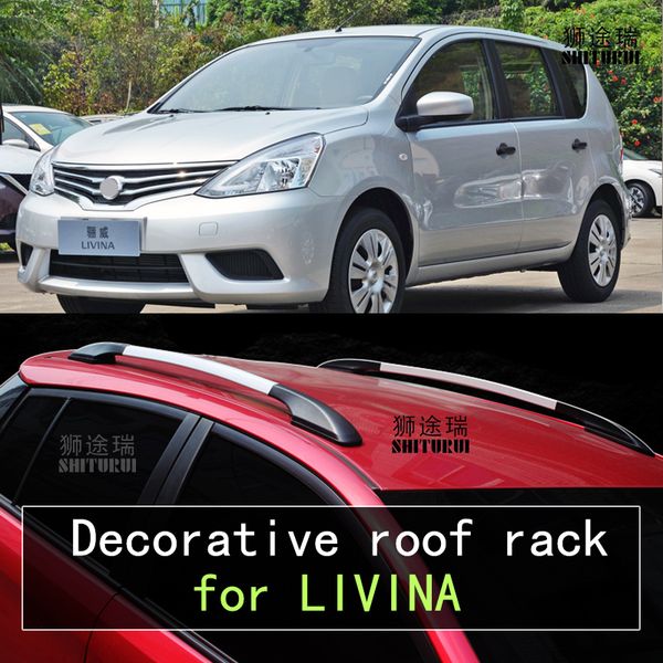

2pcs roof bars for nis.san livina x-gear hatchback 2014 2019 2018 17 aluminum alloy side bars cross rails roof rack luggage