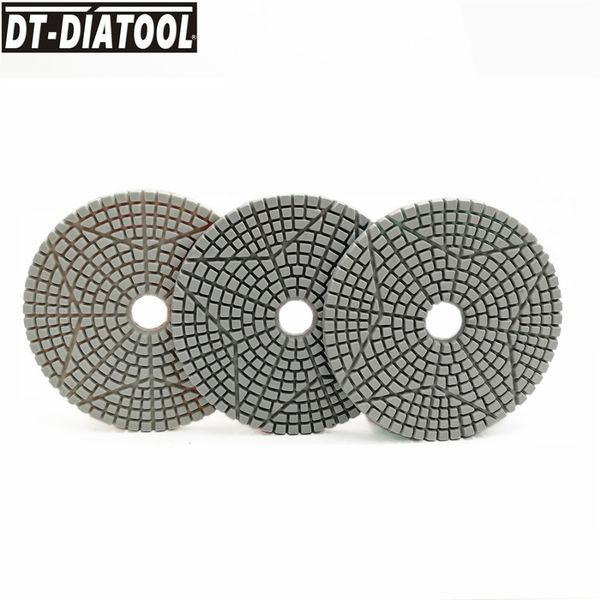 

dt-diatool 100mm/4" 3 steps wet or dry diamond polishing pads resin bond sanding discs for marble concrete