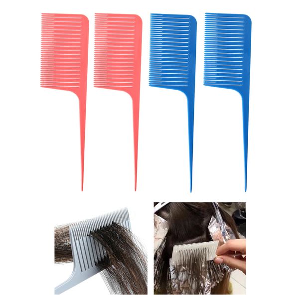 

4 pieces professional weaving highlighting foiling hair comb pink+blue, Silver