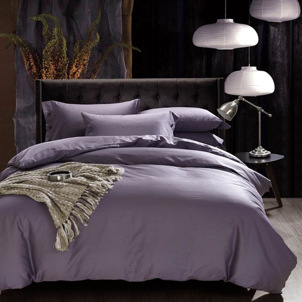 

4pcs/set 20 colors bed sheet pillowcase & duvet cover sets solid button bedding set cotton home decoration bed set dust-proof