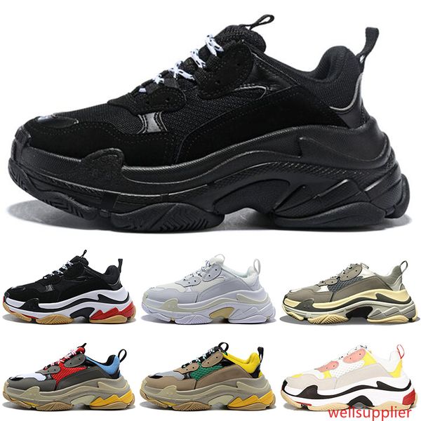 

2019 vintage paris 17fw casual shoes triple s for men women black red white dad platform luxury designer increasing sneakers mens trainers