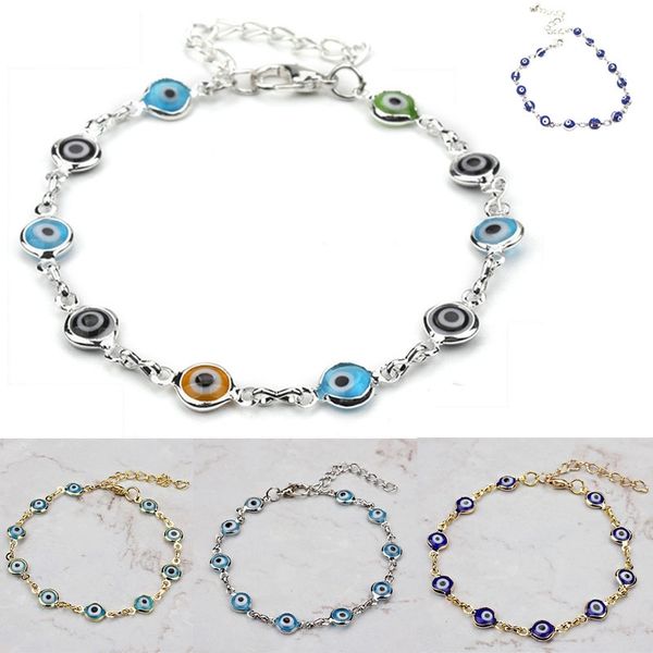 

blue evil eye charms bracelet, Black