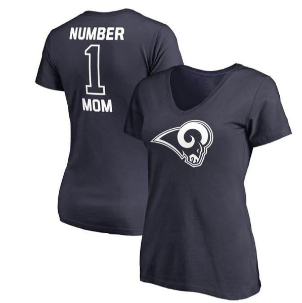 

Women's Los Angeles Mothers Day Rams Pro Line Royal #1 Mom V-Neck T-Shirt Gift For Mother Free Shipping