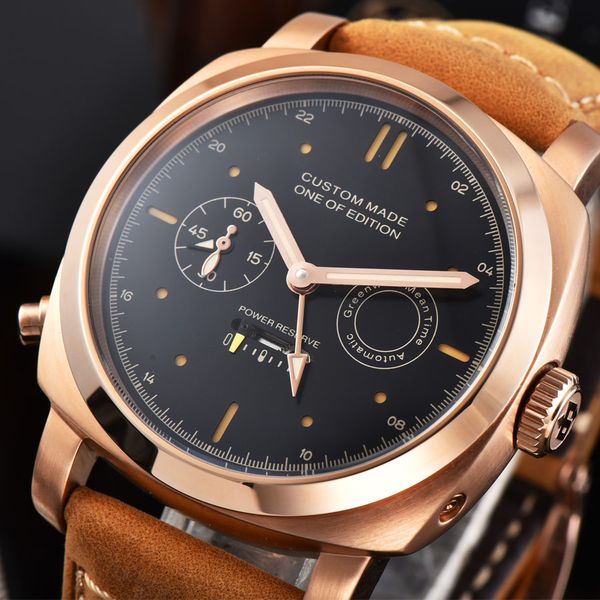 

men's multi-function mechanical watch small seconds 316 steel luminous swimming waterproof watch 44mm nh722, Slivery;brown