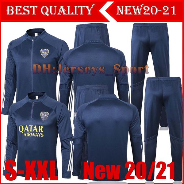 

20 21 boca juniors tracksuit men's soccer tracksuit full sleeve football training suit 2020 boca sweatshirt and pants de rossi tevez se, Black