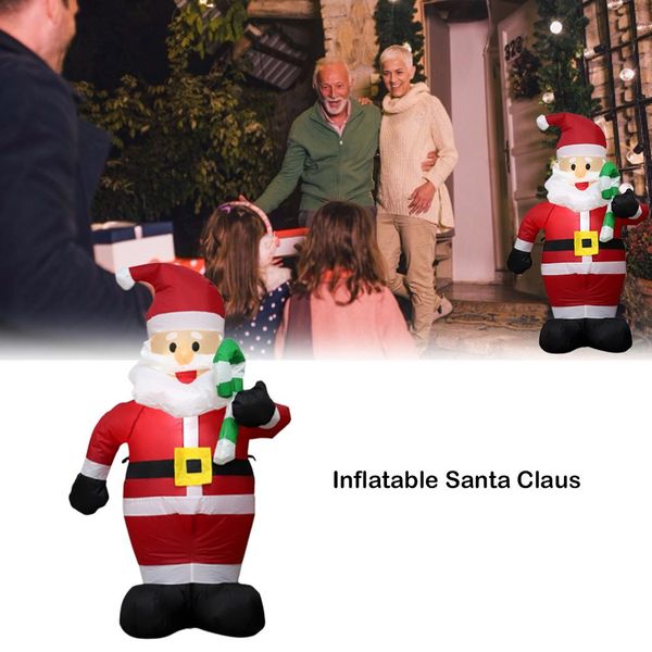 

new santa clause christmas inflatable lights up yard decor 1.2m inflatable small cane santa claus for christmas decoration