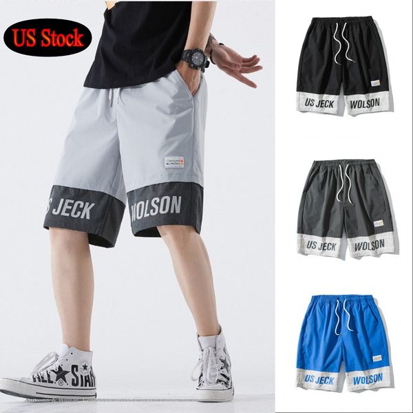 

us stock men's tooling shorts beach short pants outdoor casual loose sports running shorts knee length summer fashion male shorts fy910, Black;blue