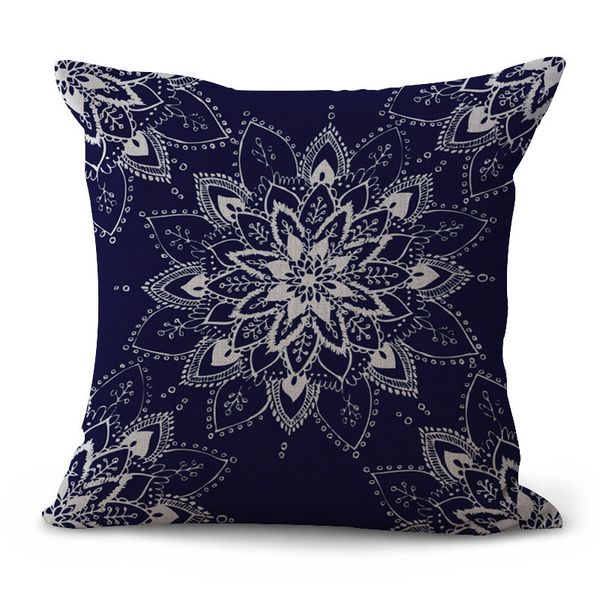 

fresh mandala flower pillow case cushion cover home decor linen cotton throw square pillow covers 8 colors custom free