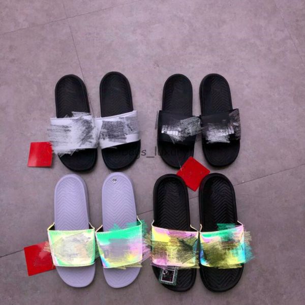 

fashion slippers mens womens summer laser flip flops slippers simple ladies sandali shoes classic laser colorful beach slippers, Black