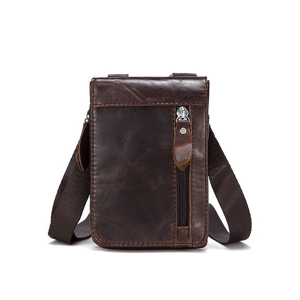 

vintage small genuine leather bag full grain leather men messenger bags mobile bag casual waist packs