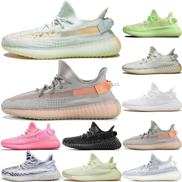 

new kanye west clay v2 static reflective gid glow in the dark mens running shoes true form women men sports designer sneakers eur36-48, White;red