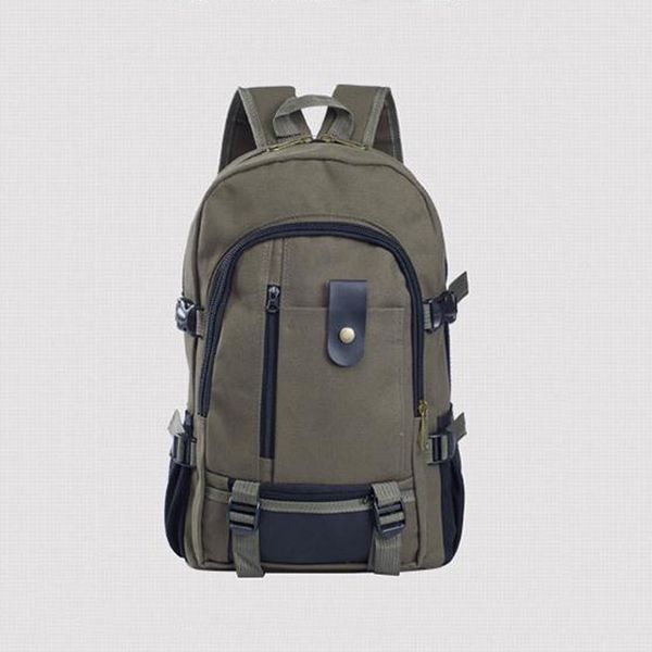 

men fashion simple double-shoulder canvas backpack outdoor sports bags hiking backpack travel backpacks rucksack