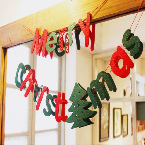 

merry christmas bunting garland banner hanging flag shop home navidad xmas party decor christmas decorations for home hot