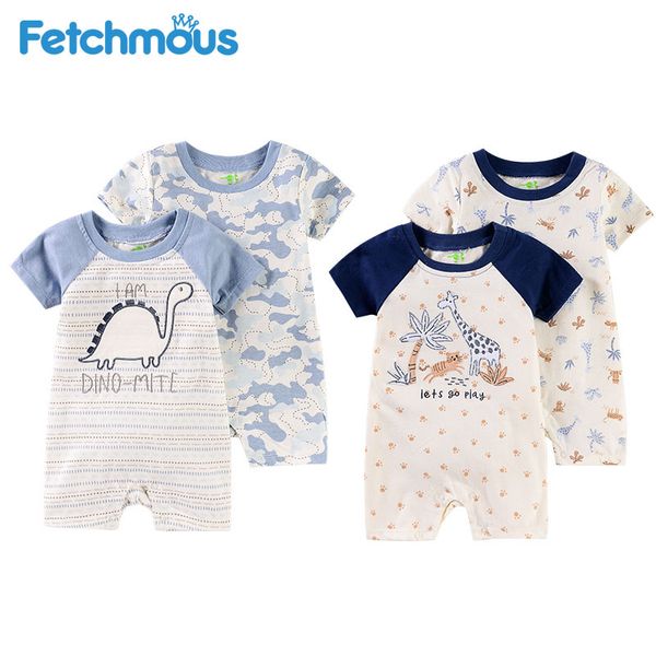 

2020 summer 2pcs/lot newborn cotton bodysuit short sleeve cartoon cute pattern baby girls romper boy jumpsuit 0-12m ropa de, Blue