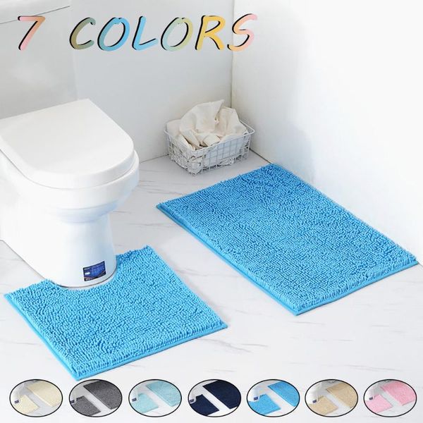 

bathroom rugs chenille bath mat set, soft plush non-skid shower rug +toilet mat household merchandises accessories for bathroom