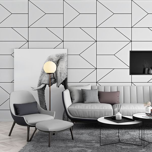 

black white geometric wallpaper room decor wall paper