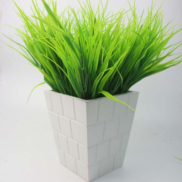 

new style clover plant 7-fork green grass artificial plants for plastic flowers household store decoration