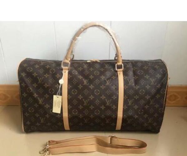 

54cm large capacity women travel bags 2019 sale quality men shoulder duffel bags carry on luggage keepall bottom rivets with lock head