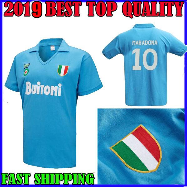 

Maillot de foot 87 88 retro napoli occer jer ey blue cla ic hirt maradona 1987 1988 napole giordano carnevale magica football hirt, Black