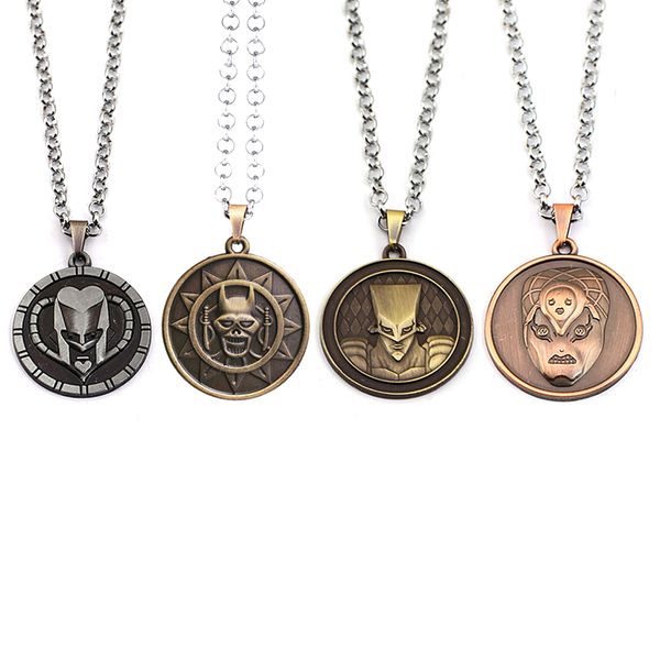 

cwfdy anime jojos bizarre adventure necklace men metal chain killer queen king crimso pendant necklaces women kolye cosplay, Silver