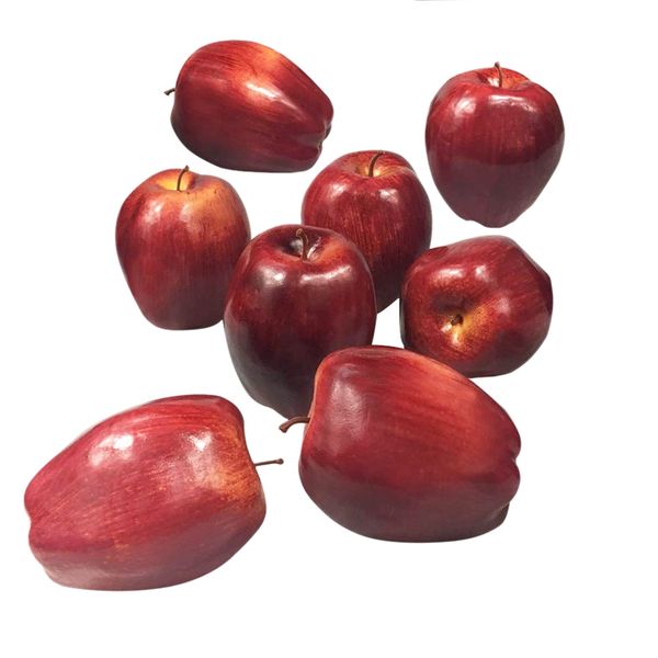 

8 pcs artificial apple fake fruit ,house kitchen party decoration festive autumn decoration artificial simulation red apples