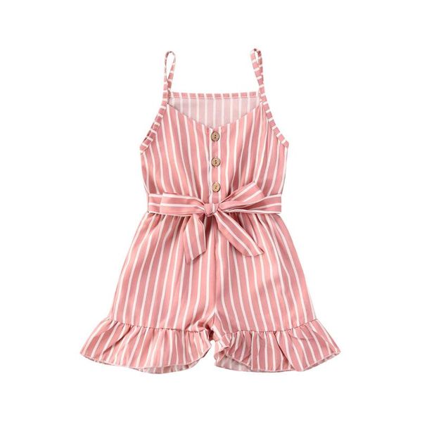 

summer fashion casual children's girls' jumpsuit dress solid cotton sun protection 6 colors optional jumpsuit, Red;yellow