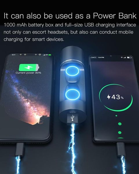 

A +++ Сенсорный Earbuds Мини Беспроводные наушники наушники Bluetooth наушники Power Bank Deep Bass