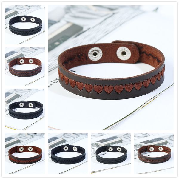 

infinity heart mix 10 style fashion jewelry wholesale cowhide genuine leather rope charm bracelet vintage accessories women men lover gifts, Golden;silver