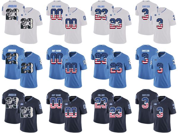

North Carolina Tar Heels# Cayson Collins Ryan Switzer Mitch Trubisky College Football Stitched Jerseys Blue Black White