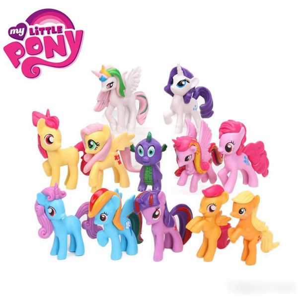 

12 pc et 5 8cm rainbow hor e my cute pvc unicorn little poni hor e action figure doll for girl birthday chri tma gift kid toy