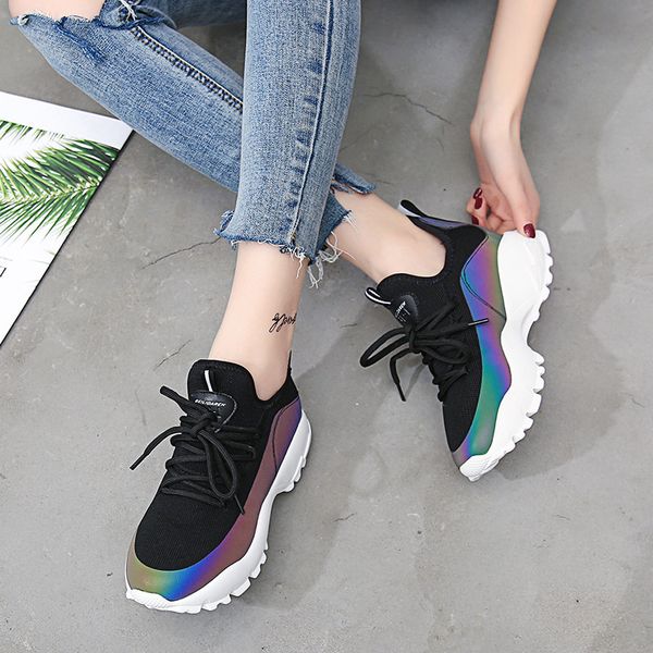 

fitness cross training shoes sneakers new ins daddy shoes for women ulzzang super fire dazzle woman running gym