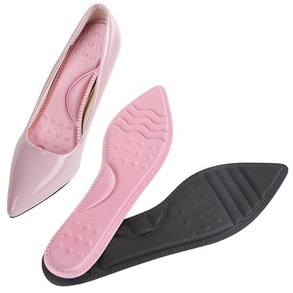 

4d sponge soft insole arch support for ladies high heels shoes pad flat foot care massage comfort insoles cushion inserts, Black