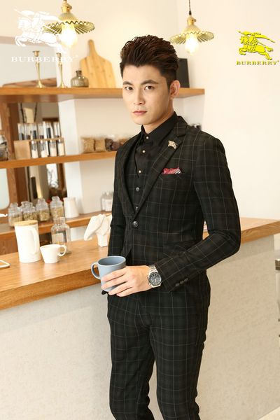 

burberri brand suit mens designer jacket luxury fashion wedding dress casual pants business outfit social suit three piece set, White;black