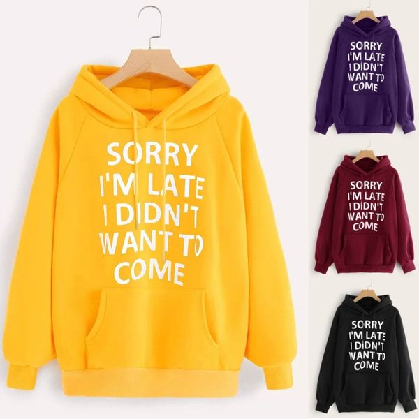 

new 2020 women hoodies pullover sweatshirts harajuku plus size long sleeve hoody female spring autumn loose letter sweatshirts, Black