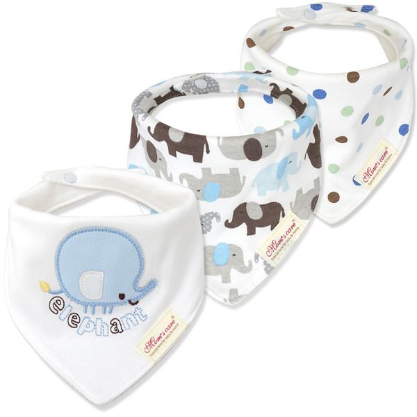 

3pcs/lot cute bibs cotton baby bandana girl boy newborn scarf burp cloths triangle white/pink s/m momscare baberos