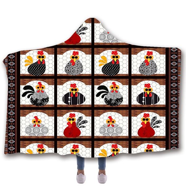 

softbatfy chick rooster hooded blanket fleece throw blanket dropshipping