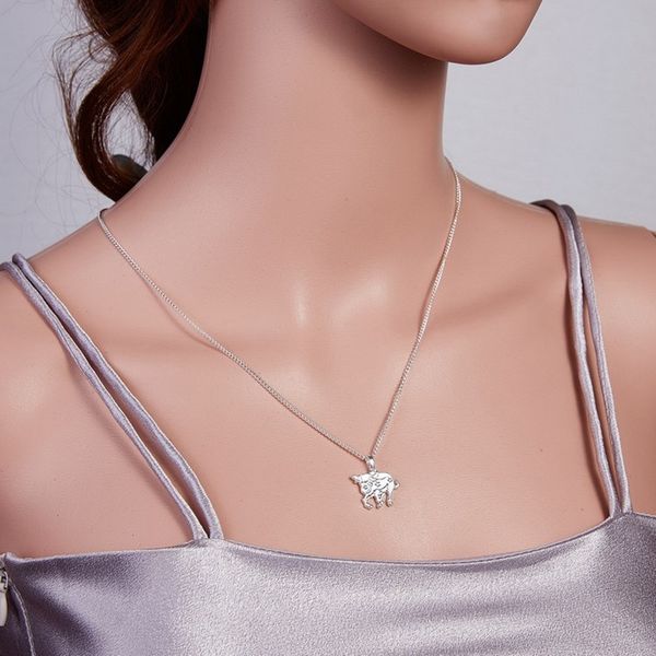 

12 animal female necklace zodiac animal shape pendant necklace ladies long chain friend gifts, Silver
