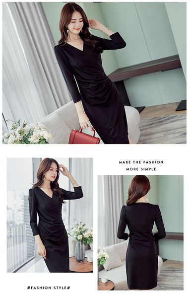 

matte black pure color dress with short sleeves, Black;gray