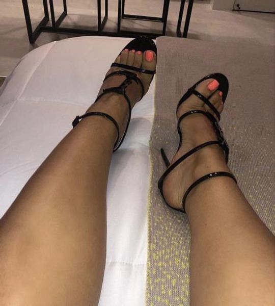 

2019 luxury de igner women colorful heel andal t trap high heeled pump 4 color ladie patent leather dre ingle hoe