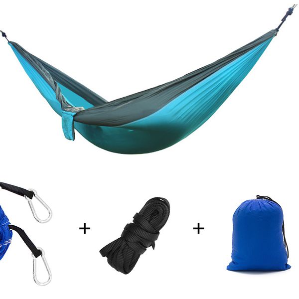 

nylon double person hammock camping outdoor backpacking travel survival hunting sleeping bed